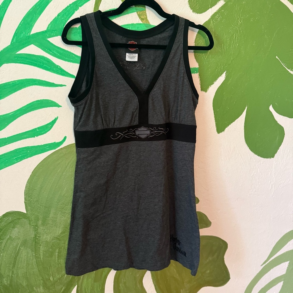 Harley-Davidson Women's Charcoal V-Neck Tank Top Dress